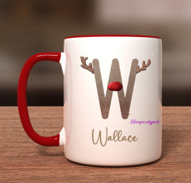 Initial antler mug