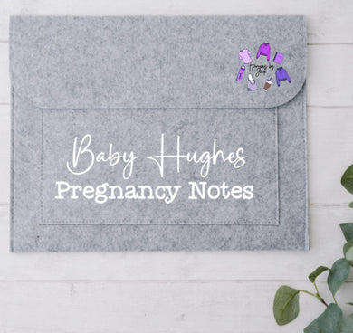 Felt personalised pregnancy folder