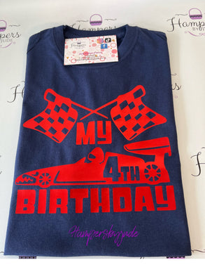 Racing car birthday tshirt