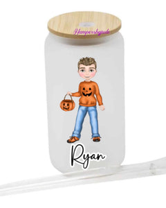 Halloween style bamboo glass