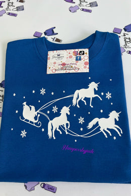 Unicorn Santa sleigh