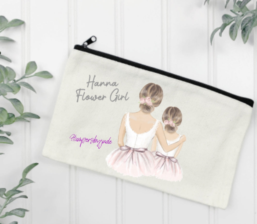 Flower girl zip purse