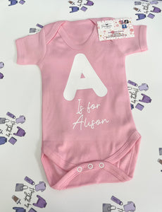 Initial personalised baby vests