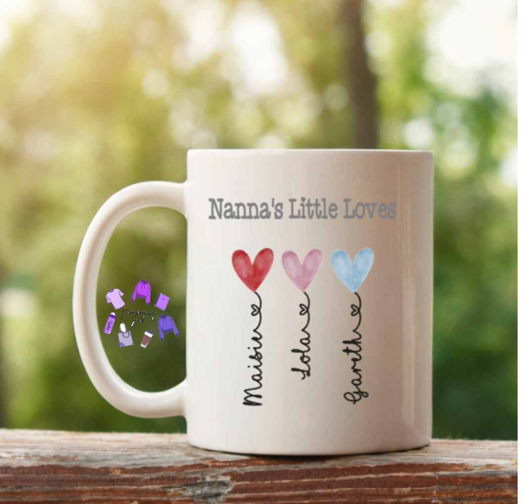 Heart names mug