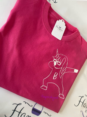 Unicorn initial tshirt