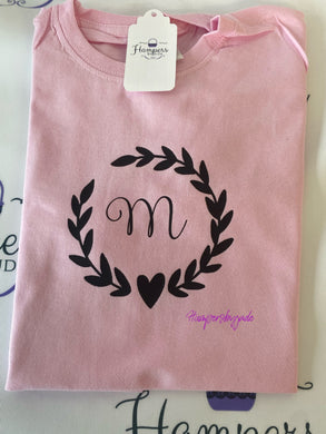 Initial wreath tshirt