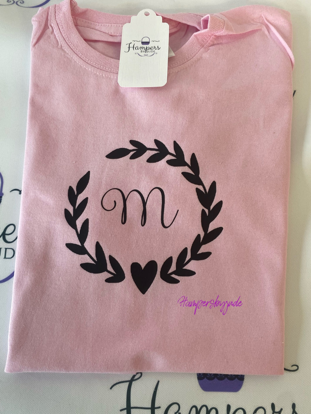 Initial wreath tshirt