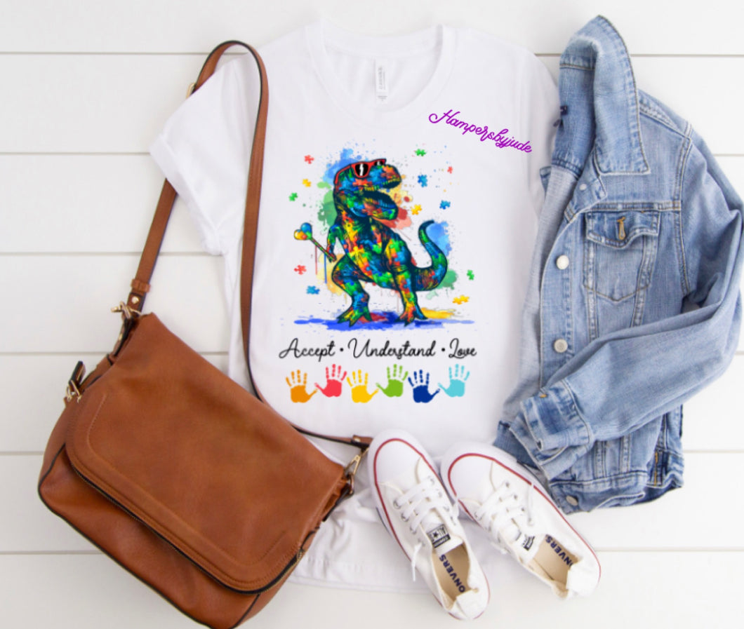 Dinosaur accept tshirt autism