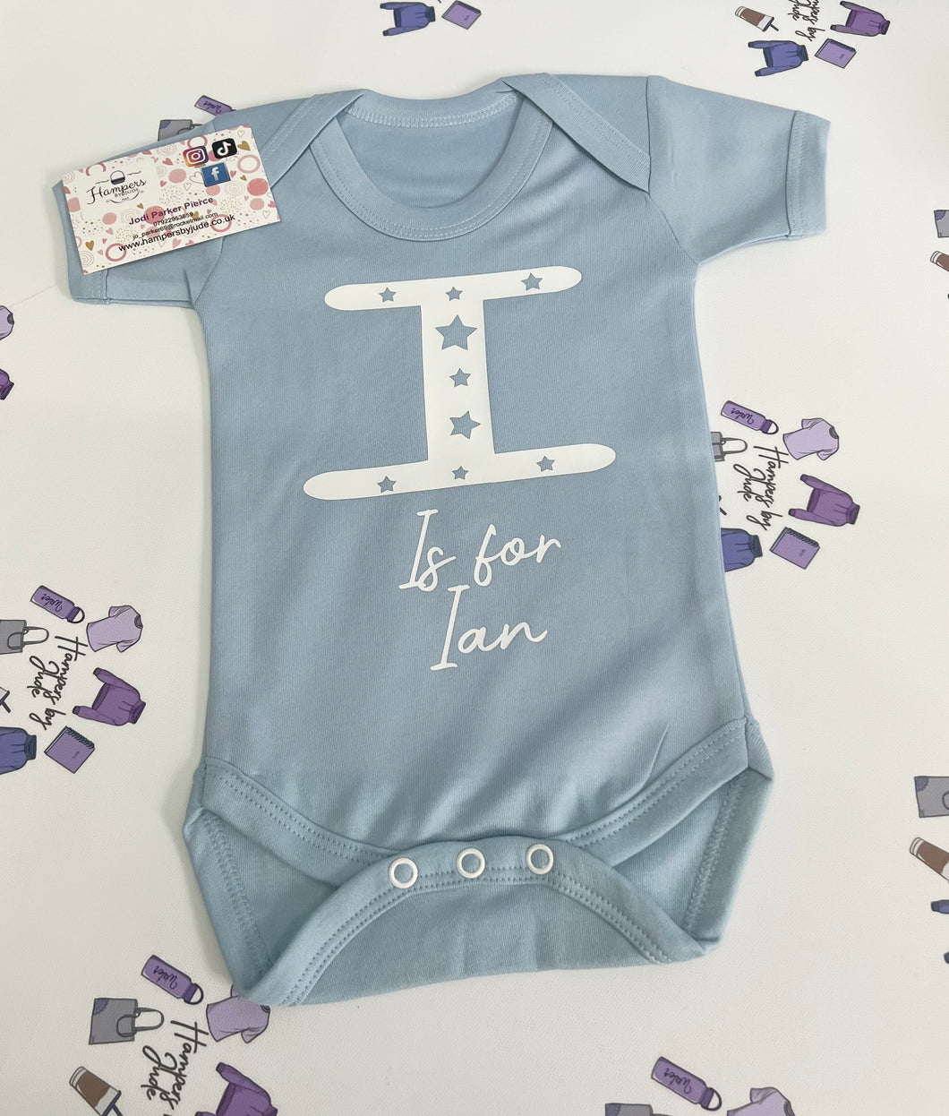 Initial personalised baby vests