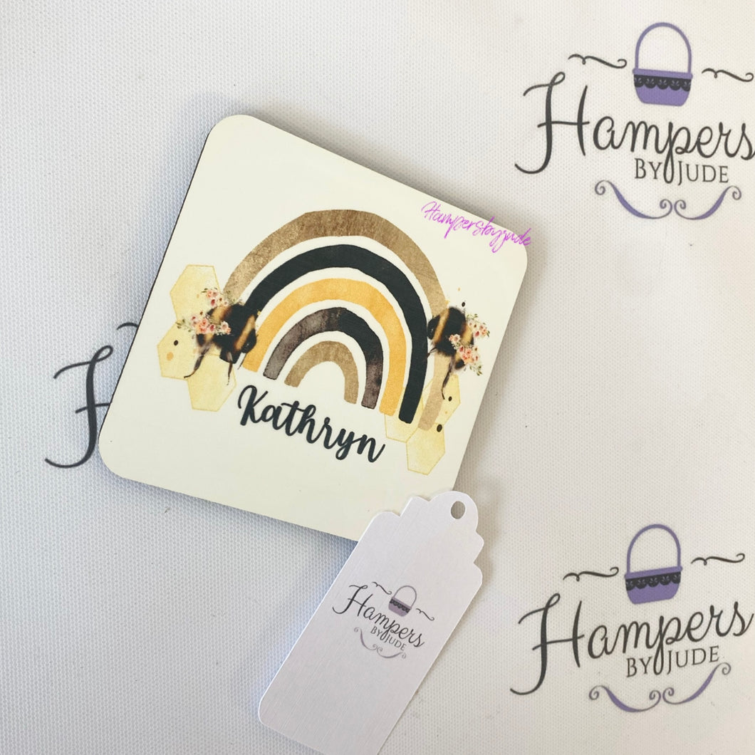 Bee rainbow coaster