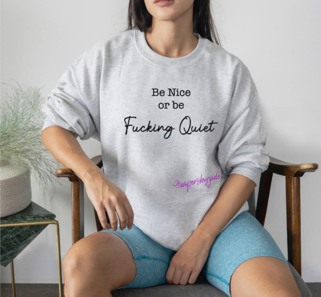 Be nice or be quiet hoodie