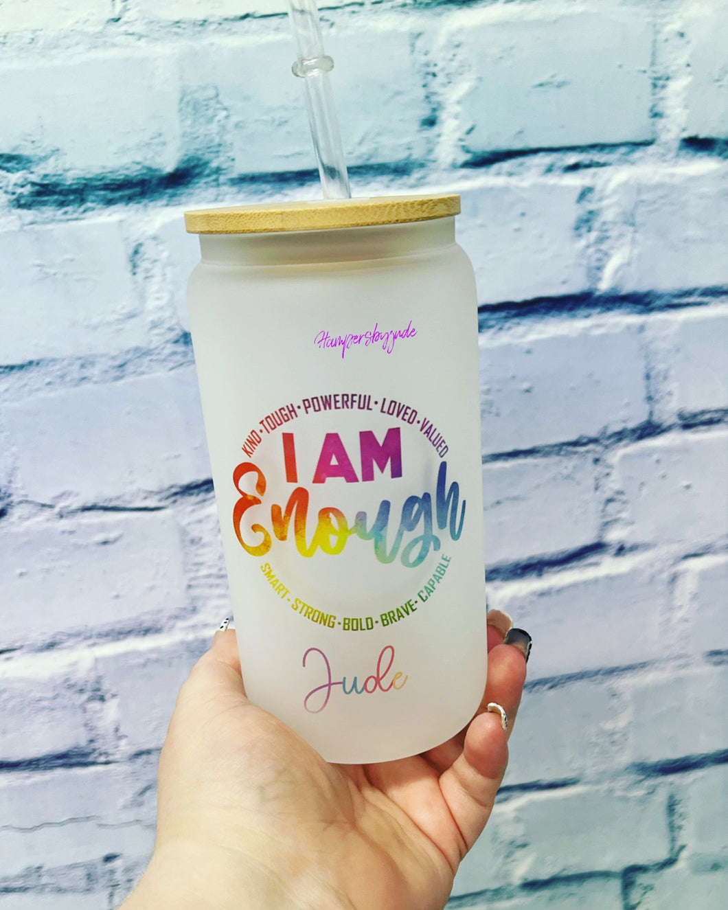 I am enough bamboo cup